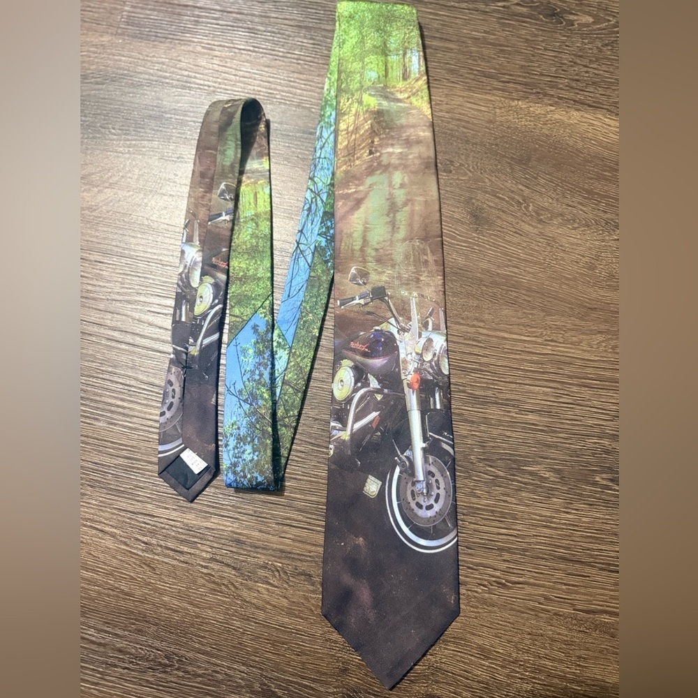 Vintage Harley Davidson Road King Motorcycle Ralph Marlin Tie 1995 Made In USA
